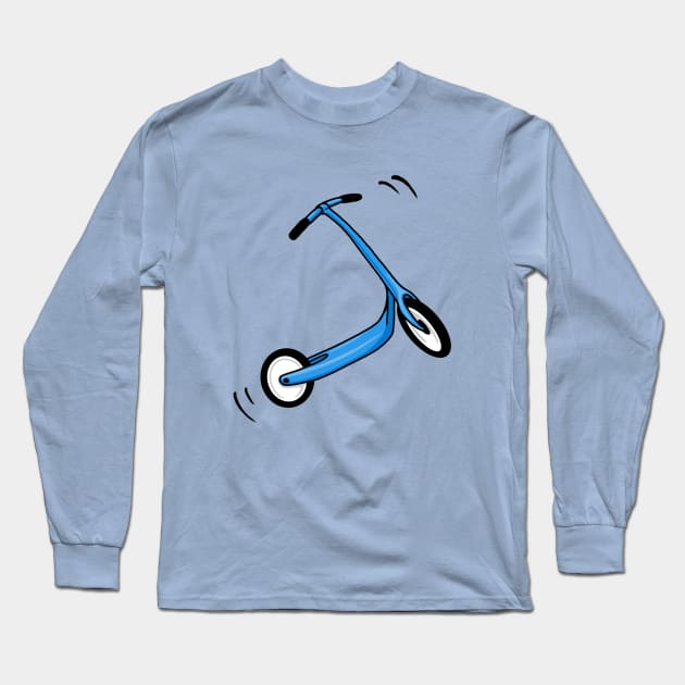 Retro Toy Scooter Blue Long Sleeve T-Shirt by y30man5